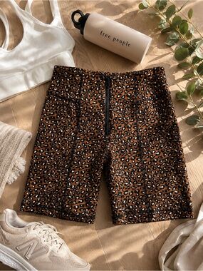 Free People Movement Leopard Bike Shorts Small